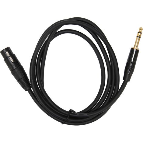 Câble XLR femelle vers jack TRS 6,35 mm (1/4 pouce) robuste, interconnexion stéréo symétrique de 1,8 m (5,9 pi) avec connecteur XLR femelle 3 broches vers jack TRS 6,35 mm (1/4 pouce). (1/5)