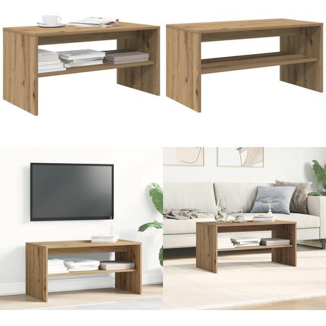 Mueble de TV madera de ingeniería roble artesanal 80x40x40 cm - Madera de ingeniería - Mesa de café