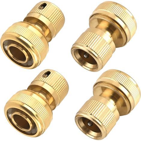 (19 mm) 4er-Pack Messing-Gartenschlauch-Schnellverbinder, 3/4 Zoll, Düse für Küche, Garten, Außenbereich (1/5)