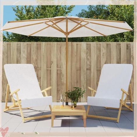 362669 Serviettes de plage 2 pcs blanc 60x135 cm tissu 400 GSM (1/5)