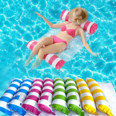 Hamac Gonflable à air Matelas à air Matelas de hamac Piscine Pliante lit Flottant canapé à Eau Piscine Salon Matelas de Bain lit Flottant pour Adultes (Rose) (1/4)