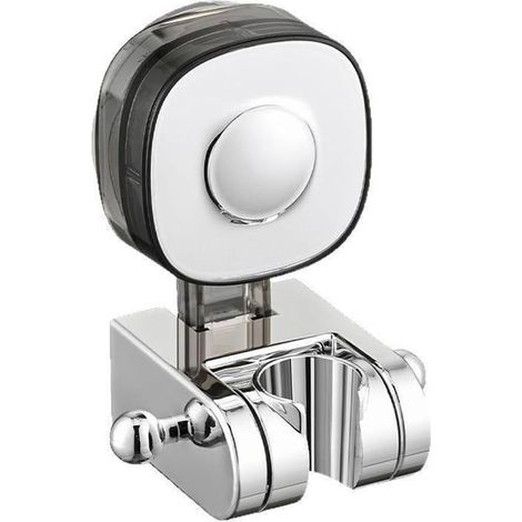 Support de pommeau de douche à ventouse, fixation murale pivotante à 90° pour pommeaux de douche à main, support en ABS sans perçage pour carrelage de salle de bain argenté (1/5)
