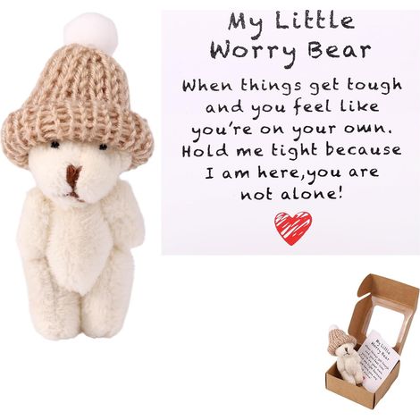 Ours en peluche – Livré avec une carte d'encouragement un cadeau attentionné pour la famille, les amis et les collègues (version blanche). (1/5)