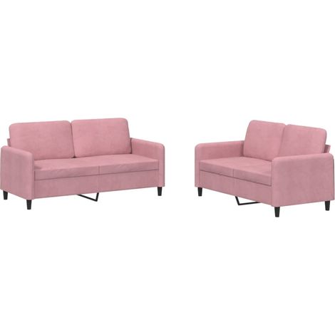 Juego de sofás 2 piezas terciopelo rosa vidaXL (1/5)