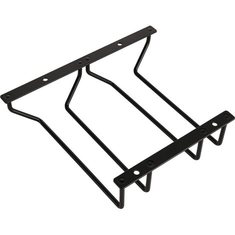 35 cm schwarzer Weinglashalter zum Aufhängen unter dem Schrank, Stielglasregal für Bar, Esszimmer, 2 Reihen