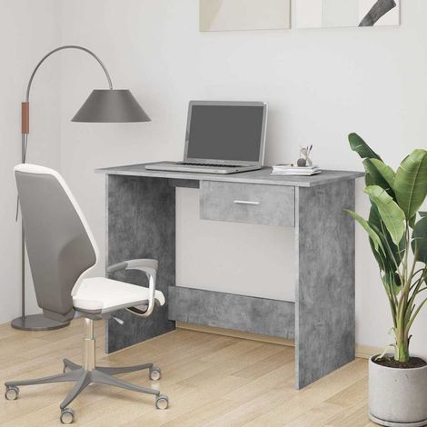 vidaXL Bureau Gris béton 100x50x76 cm Bois d’ingénierie (1/5)