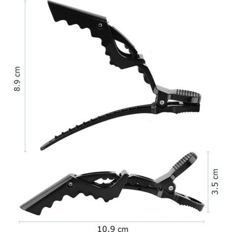 Pince À Cheveux - Double Charnière - Dents Large Antidérapante - Coiffage Professionnel - Lot De 12 Pièces (1/5)
