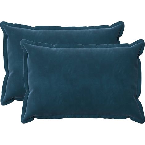 Cushion with Pillow HOUTEN 2 pcs Blue Velvet vidaXL (1/5)