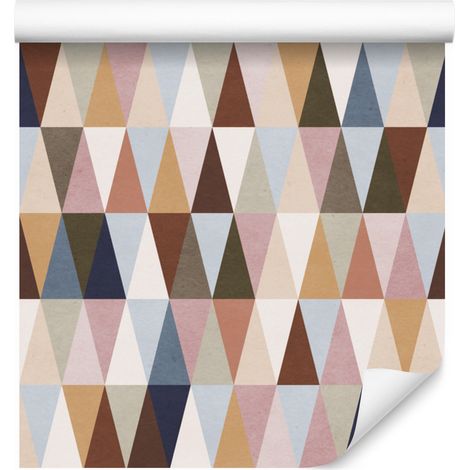 Bunte Retro-Dreieckstapete für Wohn- und Schlafzimmer, 50 x 1000 cm (1/5)