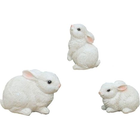 Lot de 3 statues de lapin en résine pour décoration de table (1/5)