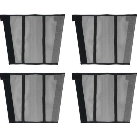 4pcs Horse Leg Protector Protective Horse Leg Fly Wraps Breathable Mesh Horse Boots for Stall and Pasture Black