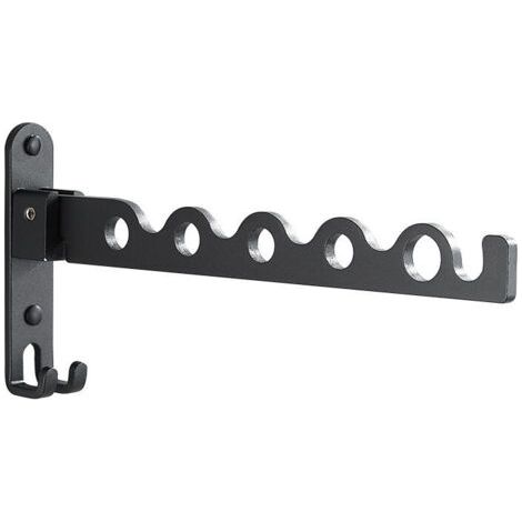 Schwarzer, wandmontierter Klapptrockner aus Aluminium, schwarzer Badezimmertrockner MUMU