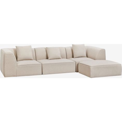 SKLUM Cardea 3-teiliges modulares Sofa mit gepolstertem Hocker                                   