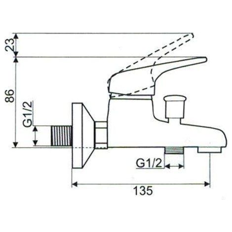 Rubinetto da vasca Hydroland Atut moderno cromato