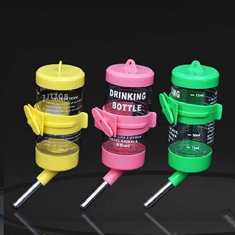 Trade Shop - Borraccia Criceti Piccoli Animali 80ml Acciaio Plastica Design Sfera Antigoccia - (1/4)