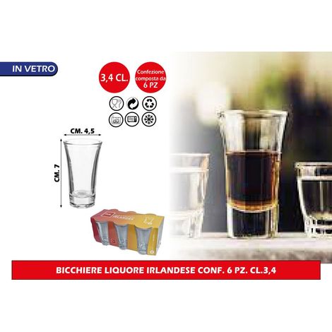 Conf6 bicchiere liquore irlandese 34cl - cod 206947