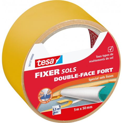 Adhésif fixation forte double-face pour sols lisses 5m x 50mm