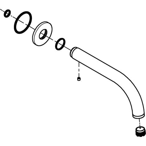 Grohe C-Auslauf für Zweigriffarmaturen, M-Size, drehbar, Cool Sunrise gebürstet, 101344GN00