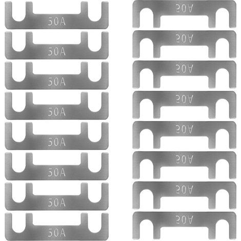 Bande de Fusible Plat Fusible de Voiture Fusibles Plats pour Auto 16pcs Lame de Fusibles 30A 40A 50A 60A 70A 80A 100A 110A 125A 150A pour Auto/Truck/RV/Camion/Moto (50A) (1/5)