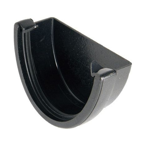 FloPlast Hi Cap Cast Iron Effect Gutter Stop End - 2 Pack (1/2)