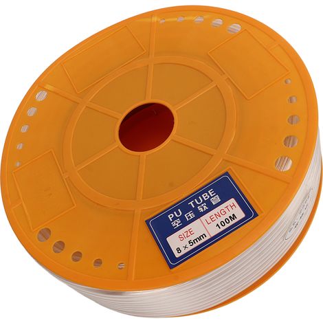 Tuyau d'air transparent, léger et pneumatique, en polyuréthane (PU), pour compresseur d'air. Diamètre extérieur : 8 mm (0,315 pouce), diamètre intérieur : 5 mm (0,197 pouce), longueur : 100 m (328,08  (1/5)