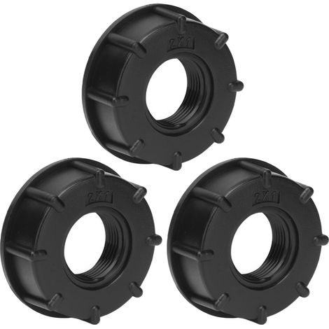 Lot de 3 raccords pour cuve IBC filetage grossier adaptateur de vidange PVC 60mm diamètre intérieur G1 (1/5)
