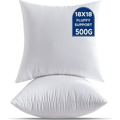 Coussin Rembourrage 45 x 45 cm Lot de 2 Moyens Coussins Décoratifs Blancs pour Le Salon Canapé Lit Canapé Carrés Housse de Coussin Garnissage Coussin (1/5)