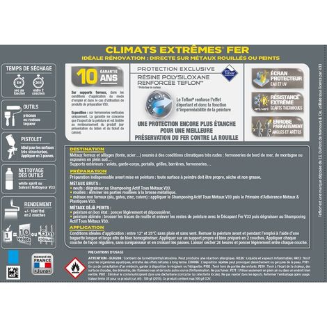 Peinture Fer V33 Climats Extrêmes Beige calcaire Brillant 0,5 L (1/3)