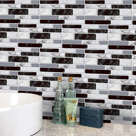 27 autocollants imitation brique imperméables et auto-adhésifs pour la décoration de la cuisine, des sols et des murs de la salle de bain et de la maison. (1/4)
