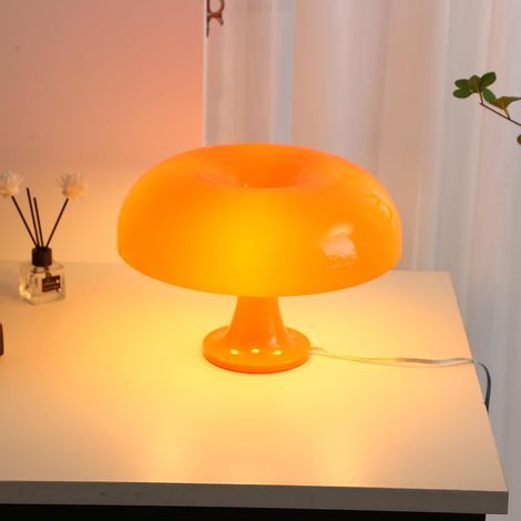 Mushroom Table Lamp with Adjustable Brightness, USB Cable and E14 Socket for Bedroom and Living Room Decorative Night Light with Tri-Color Bulb (1/5)