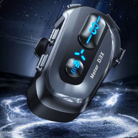 Intercom moto haut de gamme Hank&Hanker avec casque Bluetooth, étanche IP56, portée de 600 m, discussions de groupe pour plus de 10 motards, système de communication antibruit pour casque.