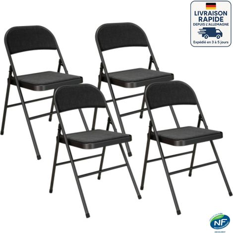 Juego de 4 sillas - Silla plegable - Sencilla y práctica - Envío rápido desde Alemania - Adecuada para muchas ocasiones - Color negro (1/5)