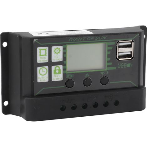 Solarladeregler mit LCD-Display, zwei USB-Anschlüssen, PWM-Ladung, 5V ABS, Solarmodulregler für 200A Solarmodule (1/5)