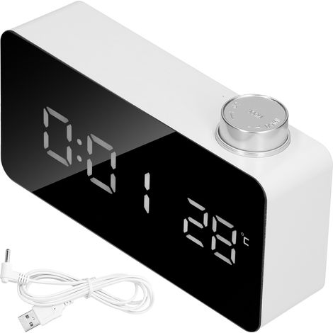 LED-Digitalwecker mit Spiegel, einstellbarer Schlummerfunktion und elektronischer Lichtanzeige (TS-S51-W) (1/5)