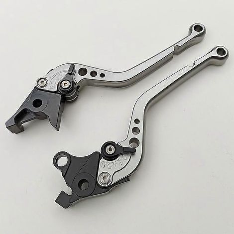 Poignée de frein et d'embrayage en alliage d'aluminium avec réglage modifié et levier de klaxon (Titane 3) pour GSX1400 2001-2007 (1/5)