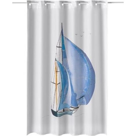 Cortina baño estampado velero 180 x 200 cm poliester atenas