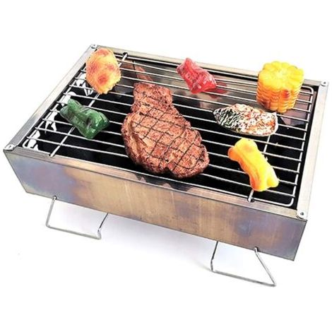 Barbecue pliable portable/Barbecue à charbon de bois/Gril extérieur en acier inoxydable/Barbecue domestique/Convient pour les barbecues familiaux/Petit gril (1/5)