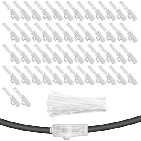 BUNTHAUS 100 Pièces Etiquette Cable, 100 Attache Cable, Transparent Marquage Cable en Plastique, pour Le Marquage et La Classification de Divers Câbles (1/5)