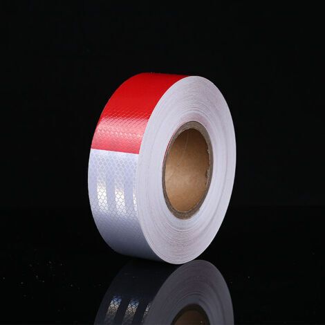 Ruban de signalisation, 30 m x 5 cm, ruban réfléchissant rouge et blanc pour véhicules, remorques, bateaux et camions