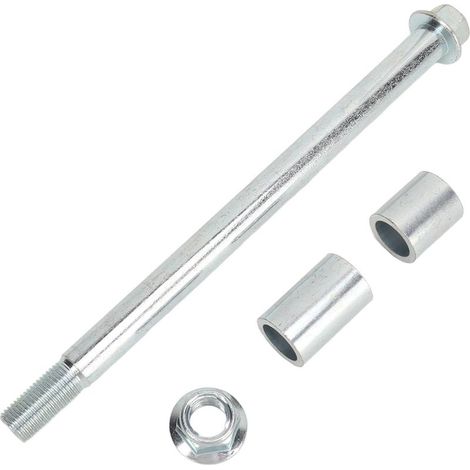 Essieu avant/arrière 15 mm/220 mm avec 2 bagues et boîtier poli, compatible avec les motos tout-terrain Pit PRO Trail 70 cc et 90 cc. (1/5)