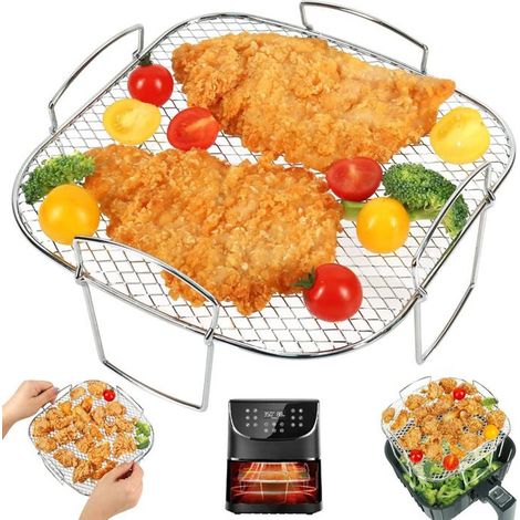 Accessoires pour friteuse à air : grille carrée en acier inoxydable 304