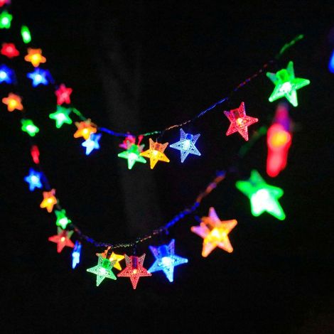 12M Guirlande Lumineuse Extérieure Solaire, 100 LED Étoile Guirlande Solaire Exterieur, 8 Modes Lumière Noel Étanche Etoile Decoration Noël (1/5)