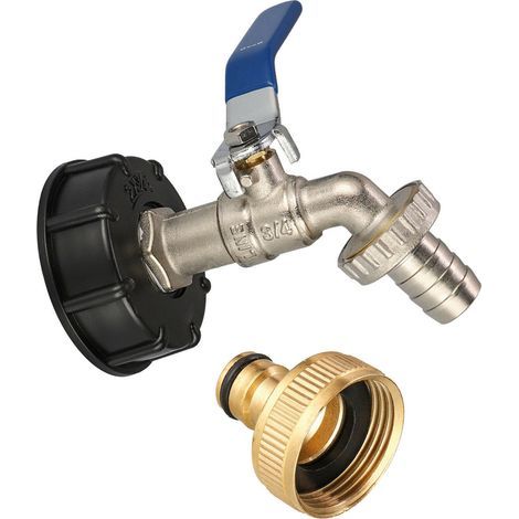 Regenwassernutzungshahn für 1000-Liter-IBC-Container – 3/4"-Adapter für Schlauchanschluss (1/4)