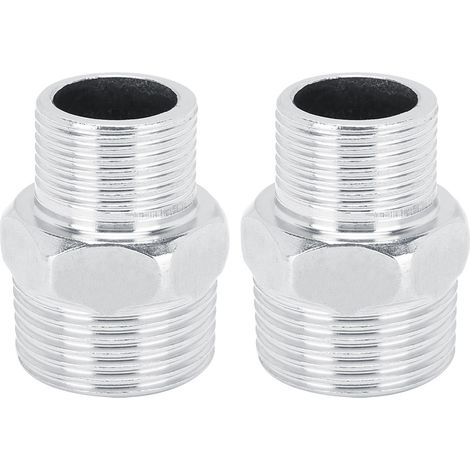 Raccord de tuyauterie en acier inoxydable, filetage mâle 3/4" vers douille hexagonale mâle 1", lot de 2 (1/5)