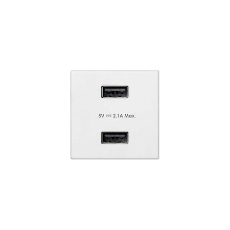Cargador USB Simon Connect, conector tipo A K45, 5V/2.1A, blanco puro, K126E/9 TSC-K126E-9