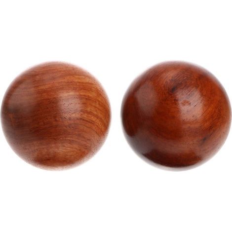Set mit 2 Massagebällen aus Holz für Fitness und Handtraining. – 5,00 x 5,00 x 5,00 cm (1/2)