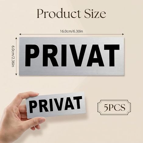 Private Door Sign, Adhesive Signage for Office, Shop and Restaurant (1/4)