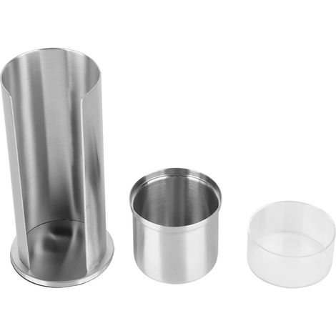 Boîte de rangement pour cotons et cotons-tiges en acier inoxydable, étui organisateur de maquillage, porte-cosmétiques. (1/5)