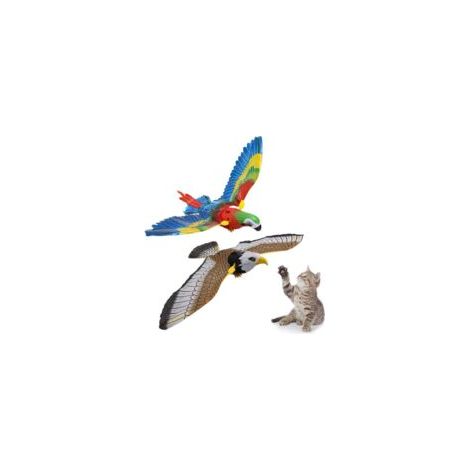 2 pièces oiseau volant jouet pour chat simulation oiseau interactif jouet pour chat électronique son oiseau jouets électrique (1/5)