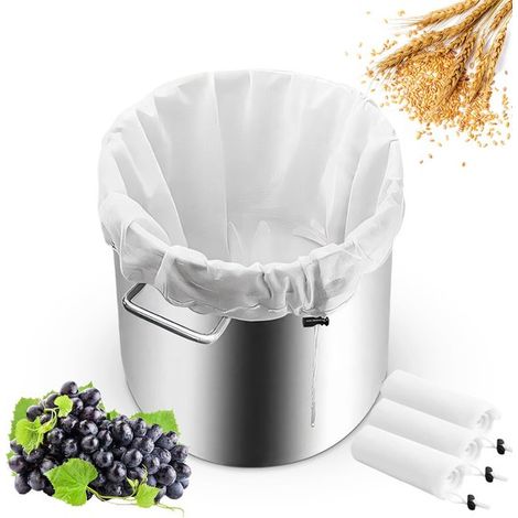 4 teiliges Set Braufilterbeutel Braubeutel Filterbeutel mit Kordelzug Wiederverwendbare Cold Brew Beutel Feinmaschige Beutel Braubeutel Mit verst (1/5)